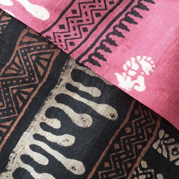 Sari Boho fabric Ocean theme NWOT black & mauve - Picture 2 of 8